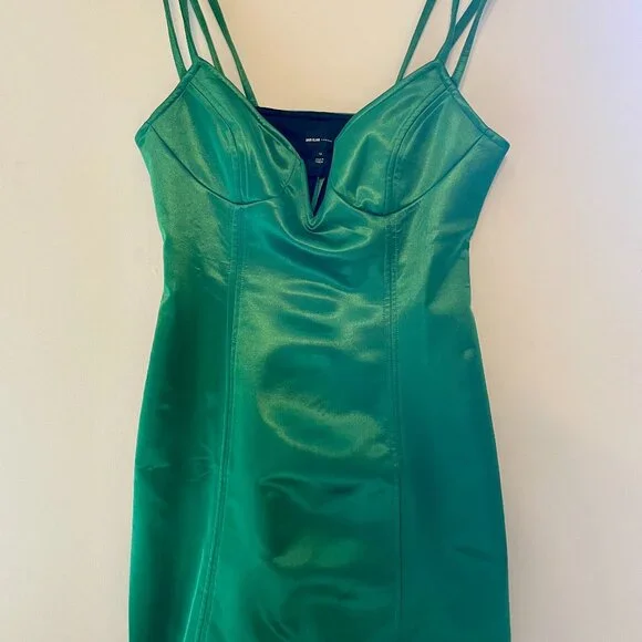 River Island | Dresses | Emerald Green Satin River Island Bustier Dress |  Poshmark